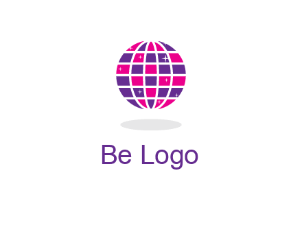 disco ball in the air with shining stars logo