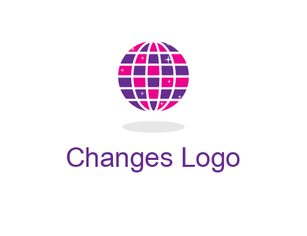 disco ball in the air with shining stars logo