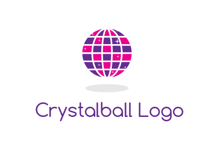 disco ball in the air with shining stars logo