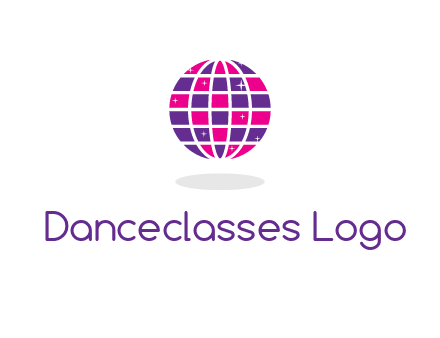 disco ball in the air with shining stars logo