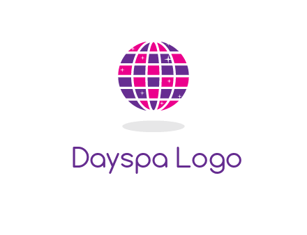 disco ball in the air with shining stars logo