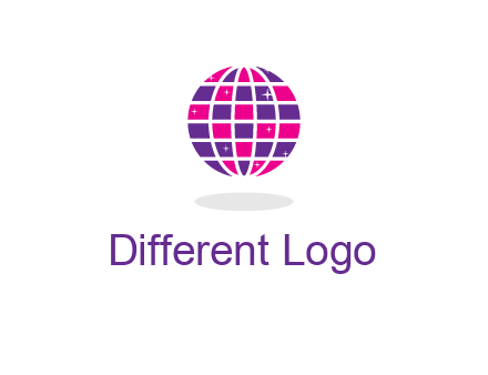 disco ball in the air with shining stars logo