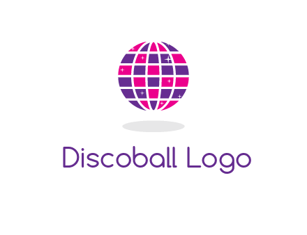 disco ball in the air with shining stars logo