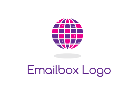 disco ball in the air with shining stars logo