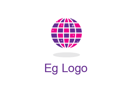 disco ball in the air with shining stars logo