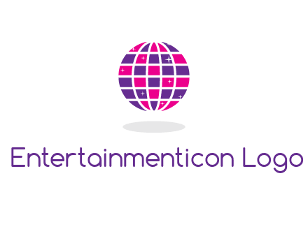 disco ball in the air with shining stars logo
