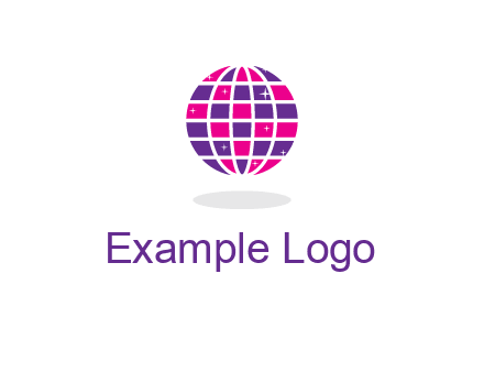 disco ball in the air with shining stars logo