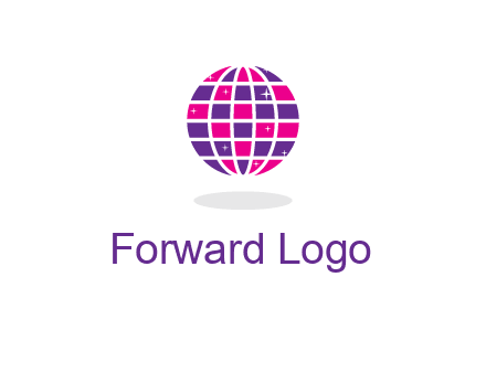 disco ball in the air with shining stars logo
