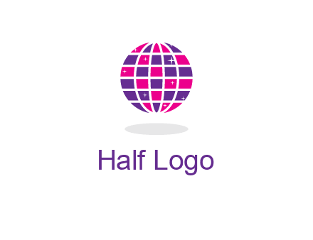 disco ball in the air with shining stars logo