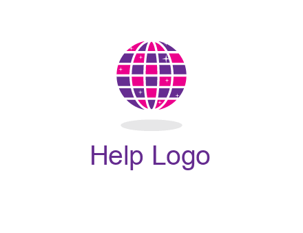 disco ball in the air with shining stars logo