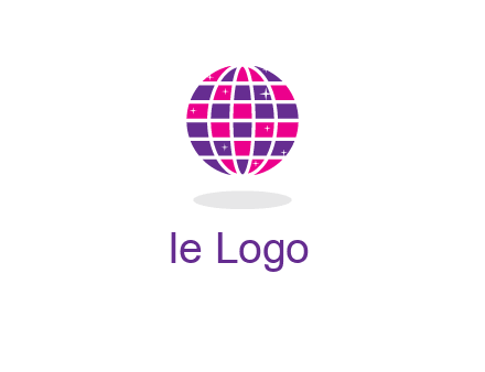 disco ball in the air with shining stars logo