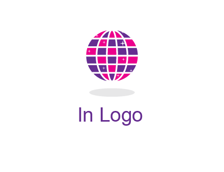 disco ball in the air with shining stars logo
