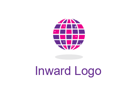 disco ball in the air with shining stars logo