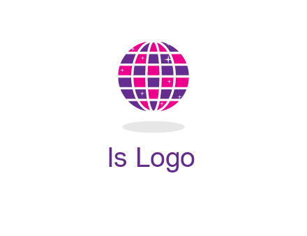 disco ball in the air with shining stars logo
