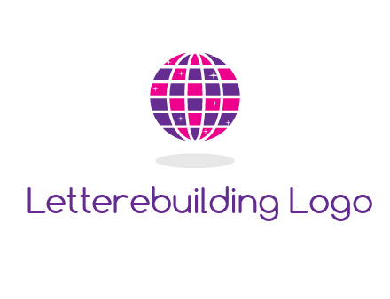 disco ball in the air with shining stars logo