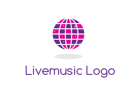 disco ball in the air with shining stars logo