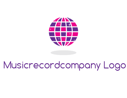 disco ball in the air with shining stars logo