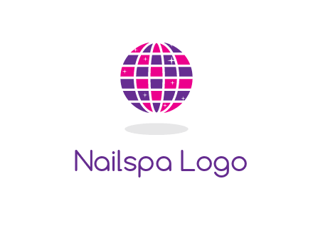 disco ball in the air with shining stars logo