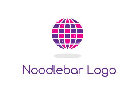 disco ball in the air with shining stars logo