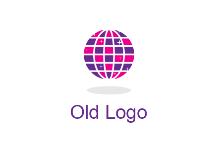 disco ball in the air with shining stars logo
