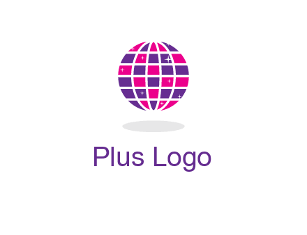 disco ball in the air with shining stars logo