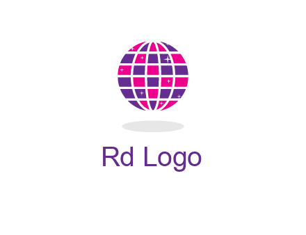 disco ball in the air with shining stars logo