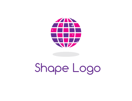 disco ball in the air with shining stars logo
