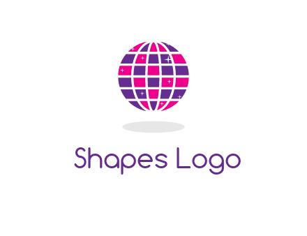 disco ball in the air with shining stars logo
