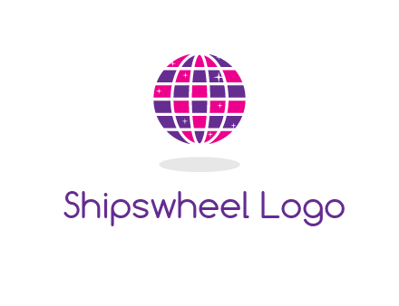 disco ball in the air with shining stars logo