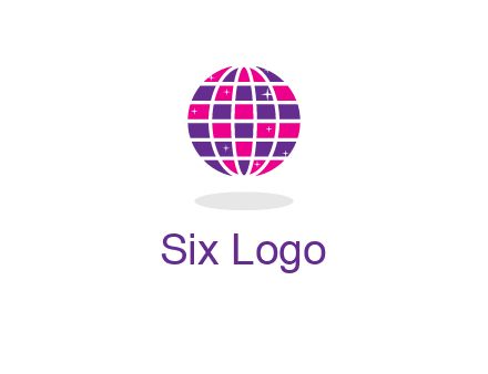 disco ball in the air with shining stars logo