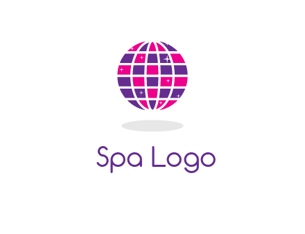 disco ball in the air with shining stars logo
