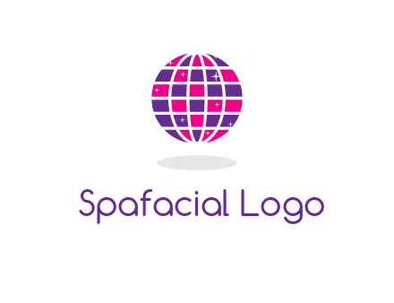 disco ball in the air with shining stars logo