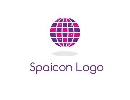 disco ball in the air with shining stars logo