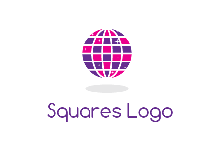 disco ball in the air with shining stars logo