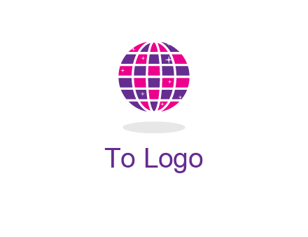 disco ball in the air with shining stars logo