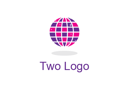 disco ball in the air with shining stars logo