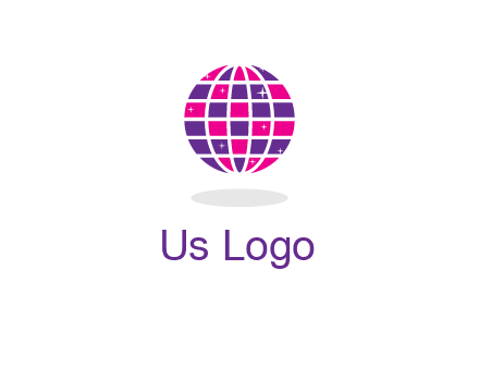 disco ball in the air with shining stars logo
