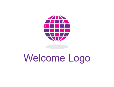 disco ball in the air with shining stars logo