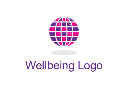 disco ball in the air with shining stars logo
