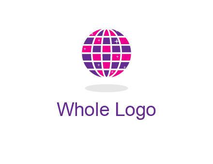 disco ball in the air with shining stars logo