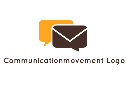 logo with a mail icon overlapping a chat or speech bubble
