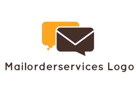 logo with a mail icon overlapping a chat or speech bubble