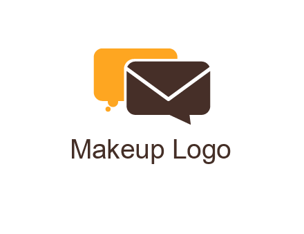 logo with a mail icon overlapping a chat or speech bubble