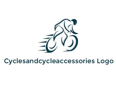 logo with an outline of a biker riding a bicycle