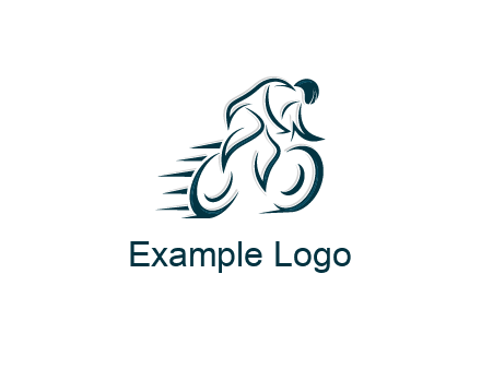 logo with an outline of a biker riding a bicycle