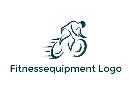 logo with an outline of a biker riding a bicycle