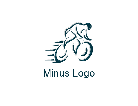 logo with an outline of a biker riding a bicycle
