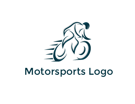 logo with an outline of a biker riding a bicycle