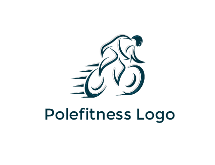 logo with an outline of a biker riding a bicycle