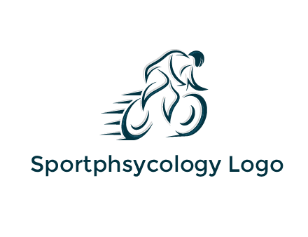 logo with an outline of a biker riding a bicycle